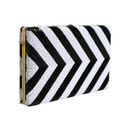 Dolce & Gabbana Black White Gold Frame Evening Clutch