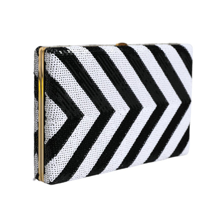 Dolce & Gabbana Black White Gold Frame Evening Clutch