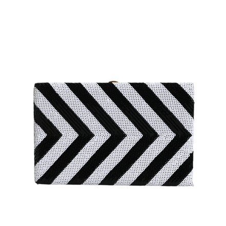 Dolce & Gabbana Black White Gold Frame Evening Clutch