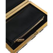 Dolce & Gabbana Black White Gold Frame Evening Clutch