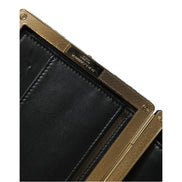 Dolce & Gabbana Black White Gold Frame Evening Clutch