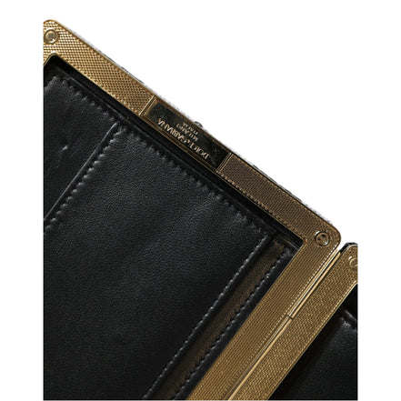 Dolce & Gabbana Black White Gold Frame Evening Clutch
