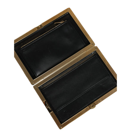 Dolce & Gabbana Black White Gold Frame Evening Clutch