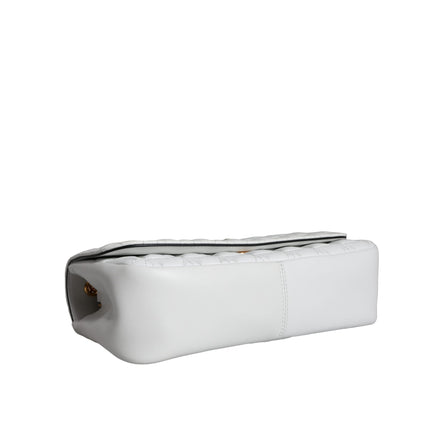 Geantă de umăr/crossbody Versace din piele Nappa albă, mini