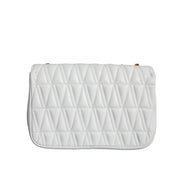 Geantă de umăr/crossbody Versace din piele Nappa albă, mini