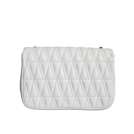 Geantă de umăr/crossbody Versace din piele Nappa albă, mini