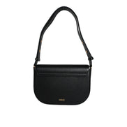 Versace Black Grainy Logo Crossbody Shoulder Bag
