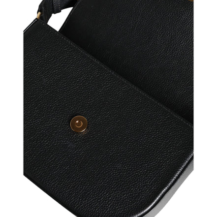Versace Black Grainy Logo Crossbody Shoulder Bag