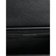 Versace Black Grainy Logo Crossbody Shoulder Bag