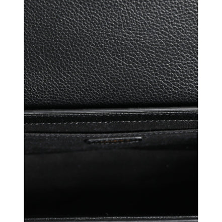 Versace Black Grainy Logo Crossbody Shoulder Bag