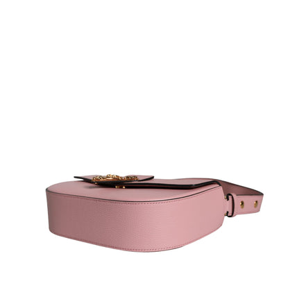Versace Pink Grainy Logo Crossbody Shoulder Bag