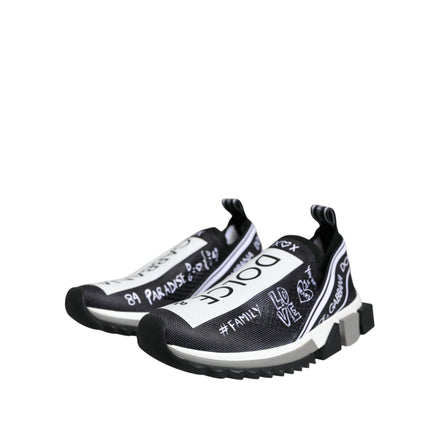 Adidași Dolce & Gabbana Sorrento cu profil jos, alb-negru