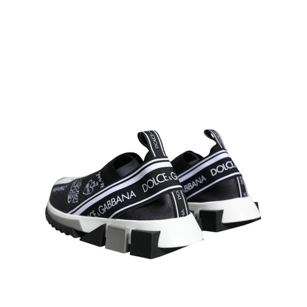 Adidași Dolce & Gabbana Sorrento cu profil jos, alb-negru