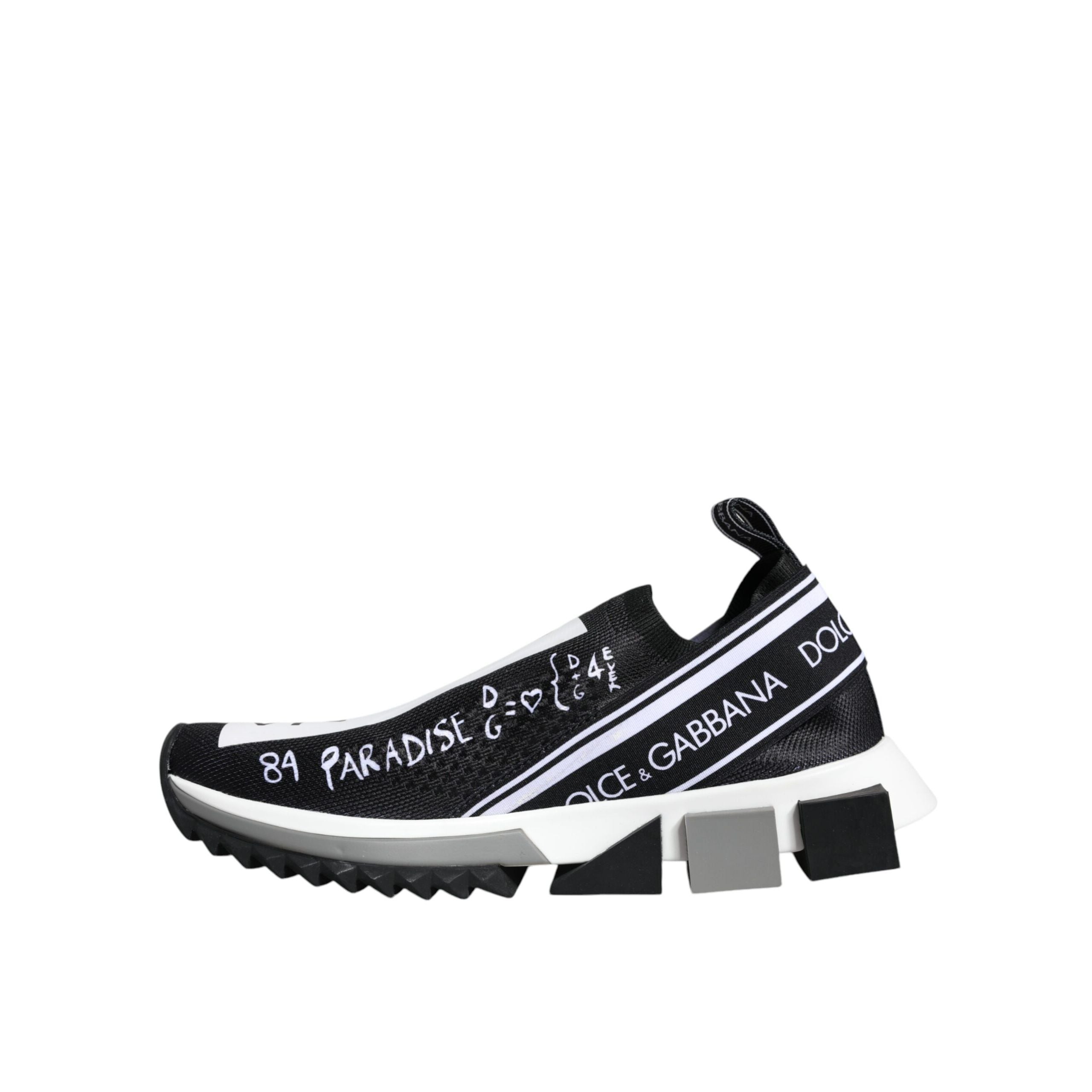 Adidași Dolce & Gabbana Sorrento cu profil jos, alb-negru
