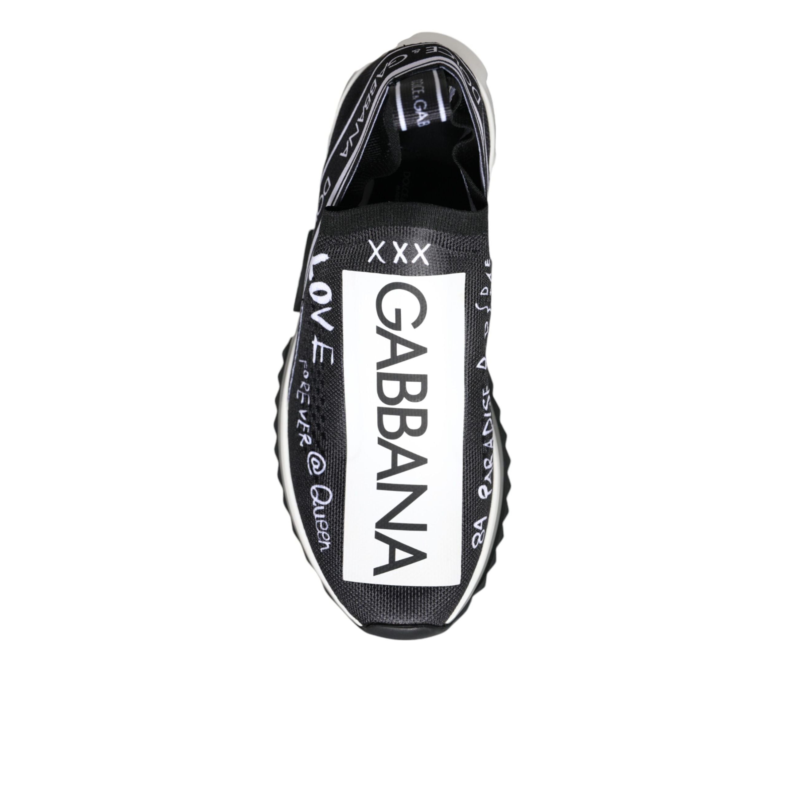 Adidași Dolce & Gabbana Sorrento cu profil jos, alb-negru