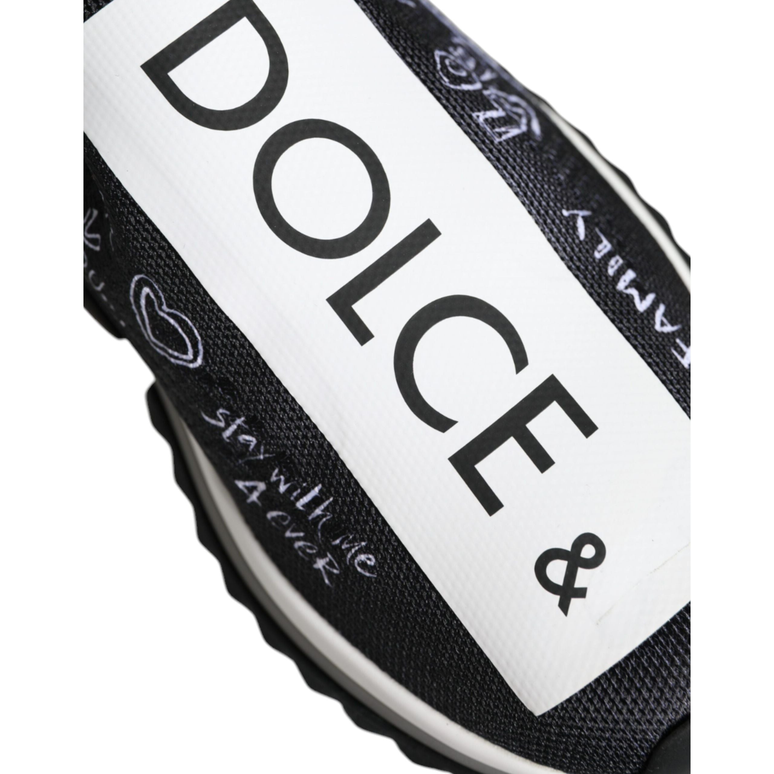 Adidași Dolce & Gabbana Sorrento cu profil jos, alb-negru