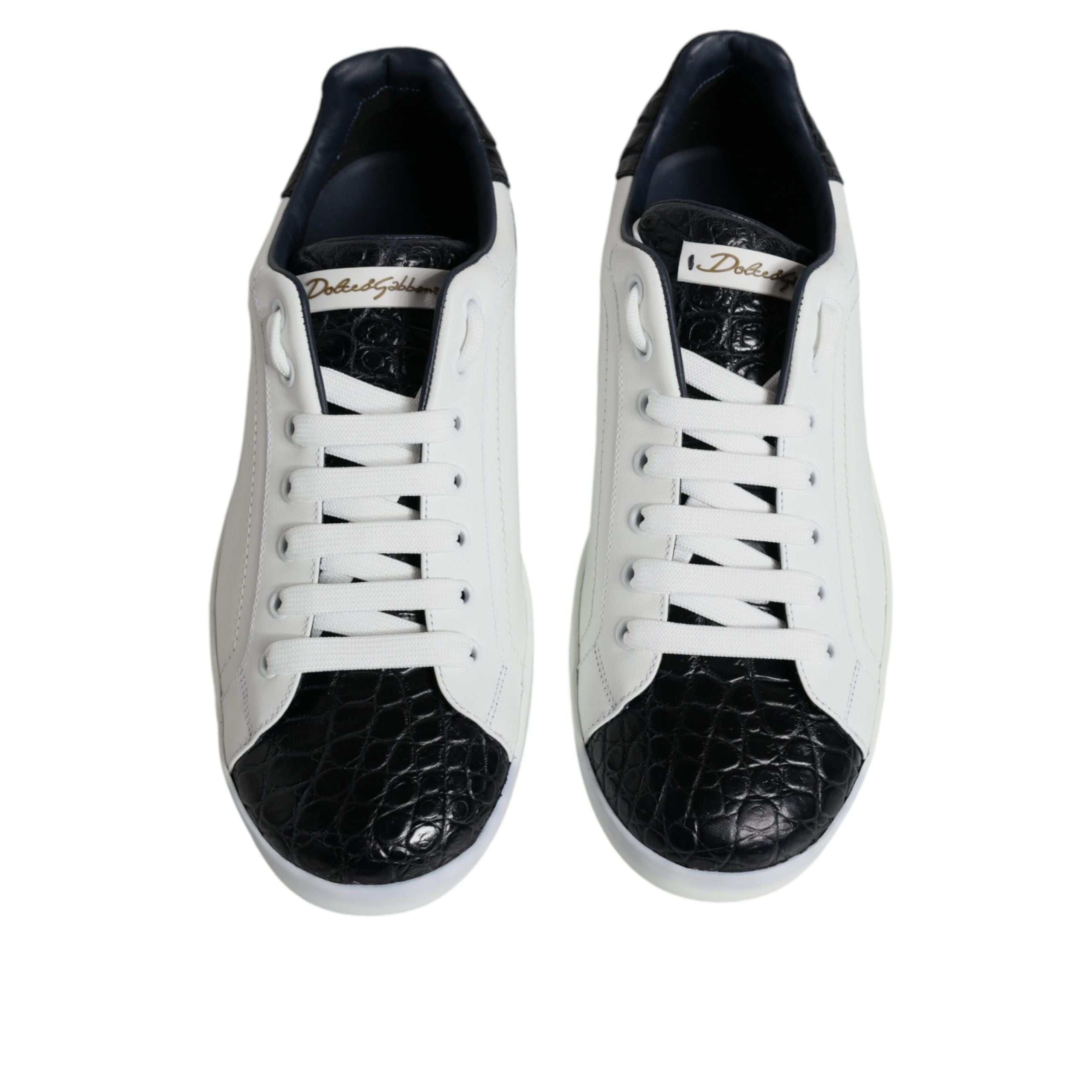 Adidași Dolce & Gabbana Albi din Piele cu Logo Portofino