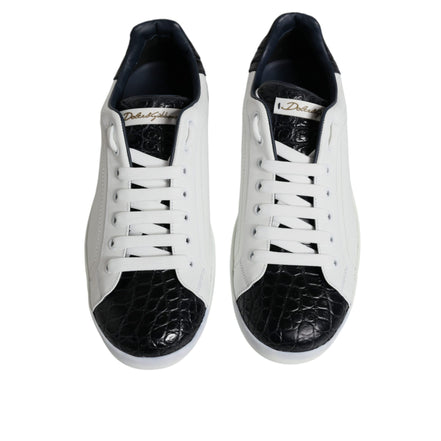 Adidași Dolce & Gabbana Albi din Piele cu Logo Portofino