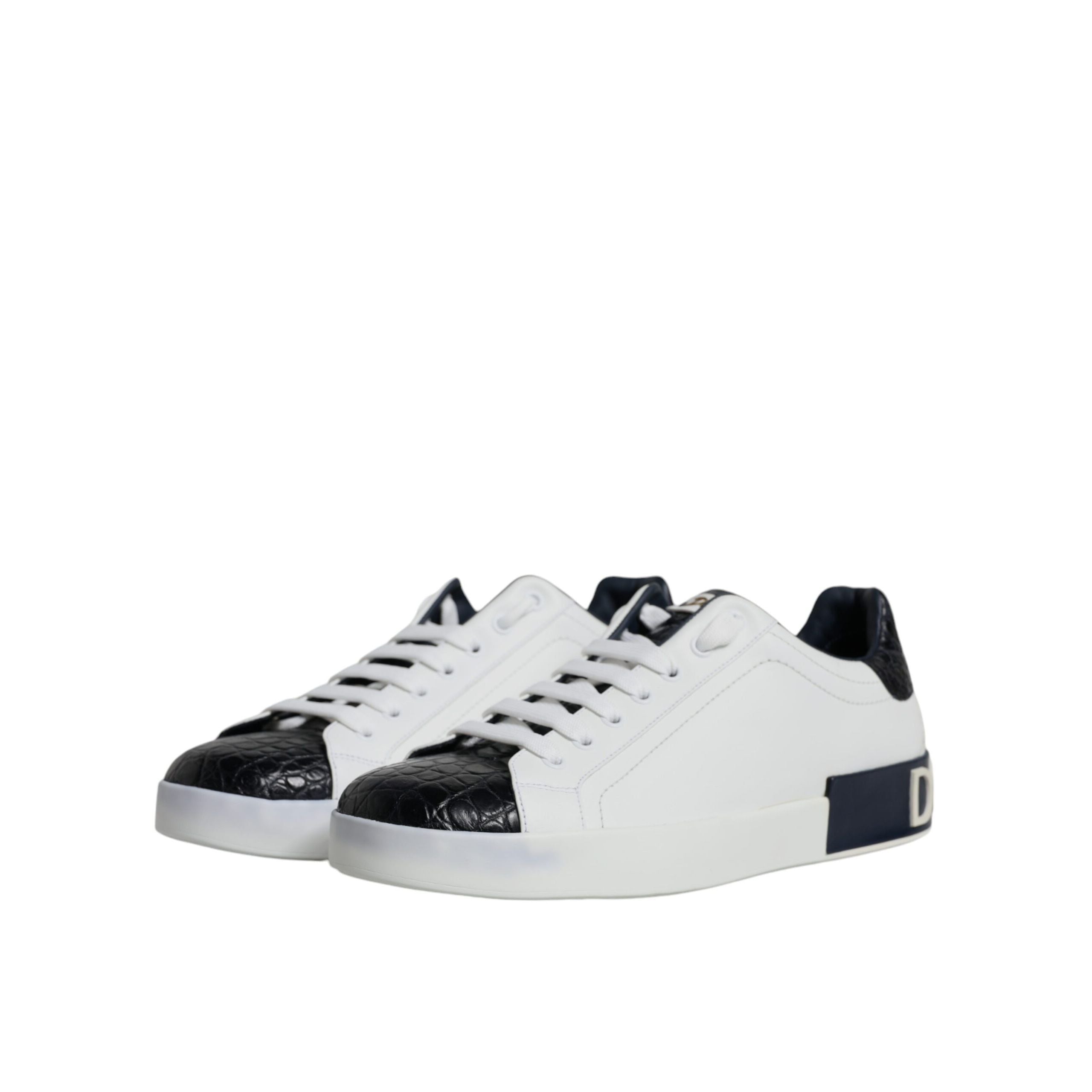 Adidași Dolce & Gabbana Albi din Piele cu Logo Portofino
