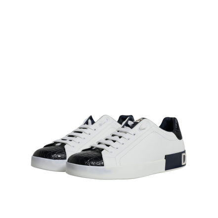 Adidași Dolce & Gabbana Albi din Piele cu Logo Portofino