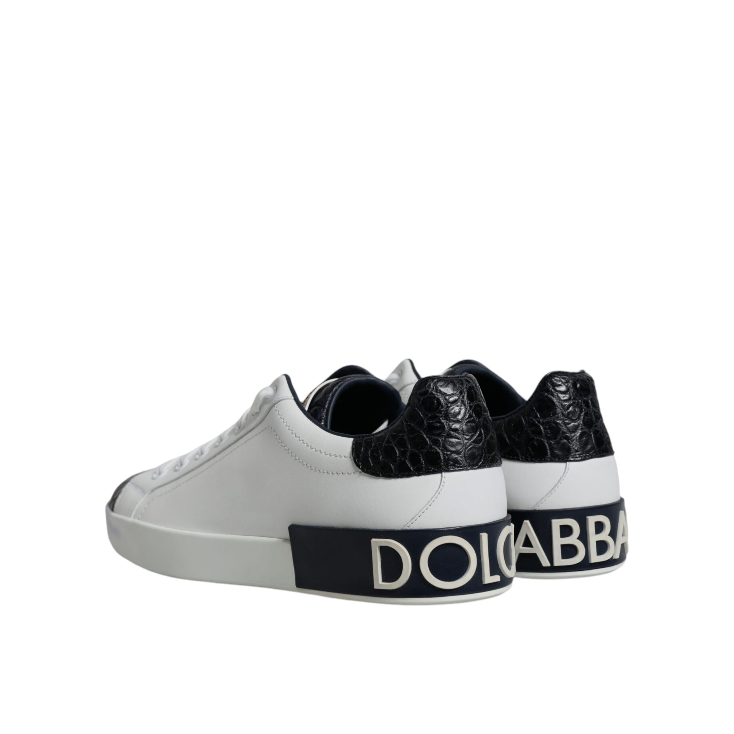 Adidași Dolce & Gabbana Albi din Piele cu Logo Portofino