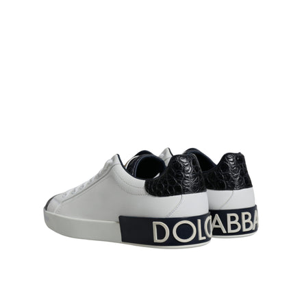 Adidași Dolce & Gabbana Albi din Piele cu Logo Portofino