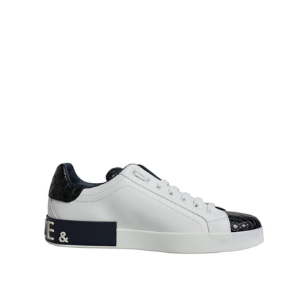 Adidași Dolce & Gabbana Albi din Piele cu Logo Portofino