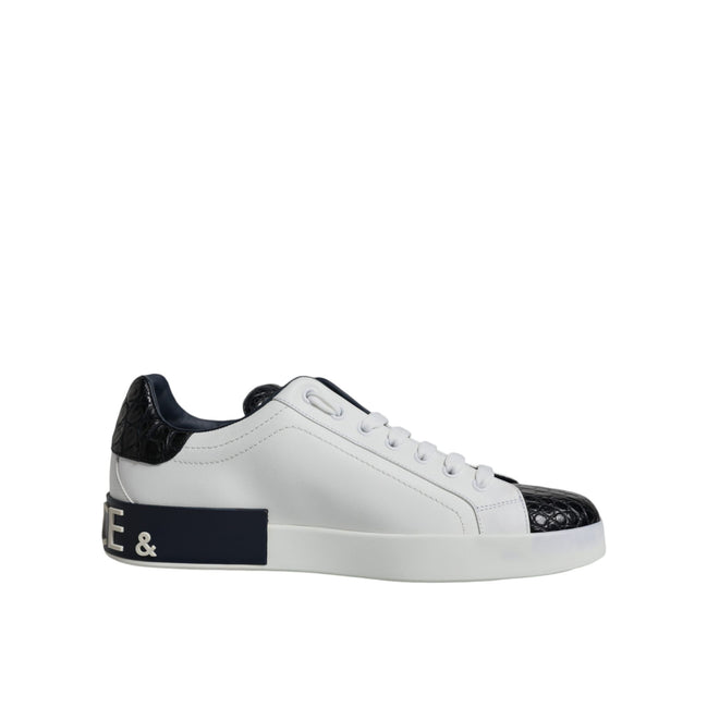 Adidași Dolce & Gabbana Albi din Piele cu Logo Portofino