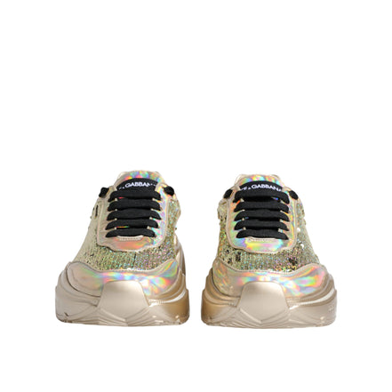 Dolce & Gabbana Gold Sequin Iridiscent Daymaster Sneakers