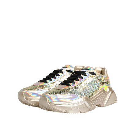 Dolce & Gabbana Gold Sequin Iridiscent Daymaster Sneakers