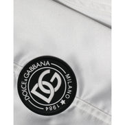Dolce & Gabbana White Logo Full Zip Bomber Jacket