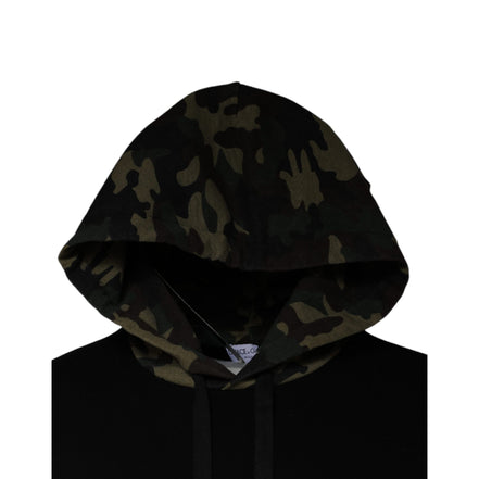 Dolce & Gabbana Black Camouflage Hooded Sweatshirt
