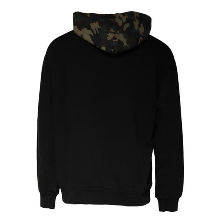 Dolce & Gabbana Black Camouflage Hooded Sweatshirt