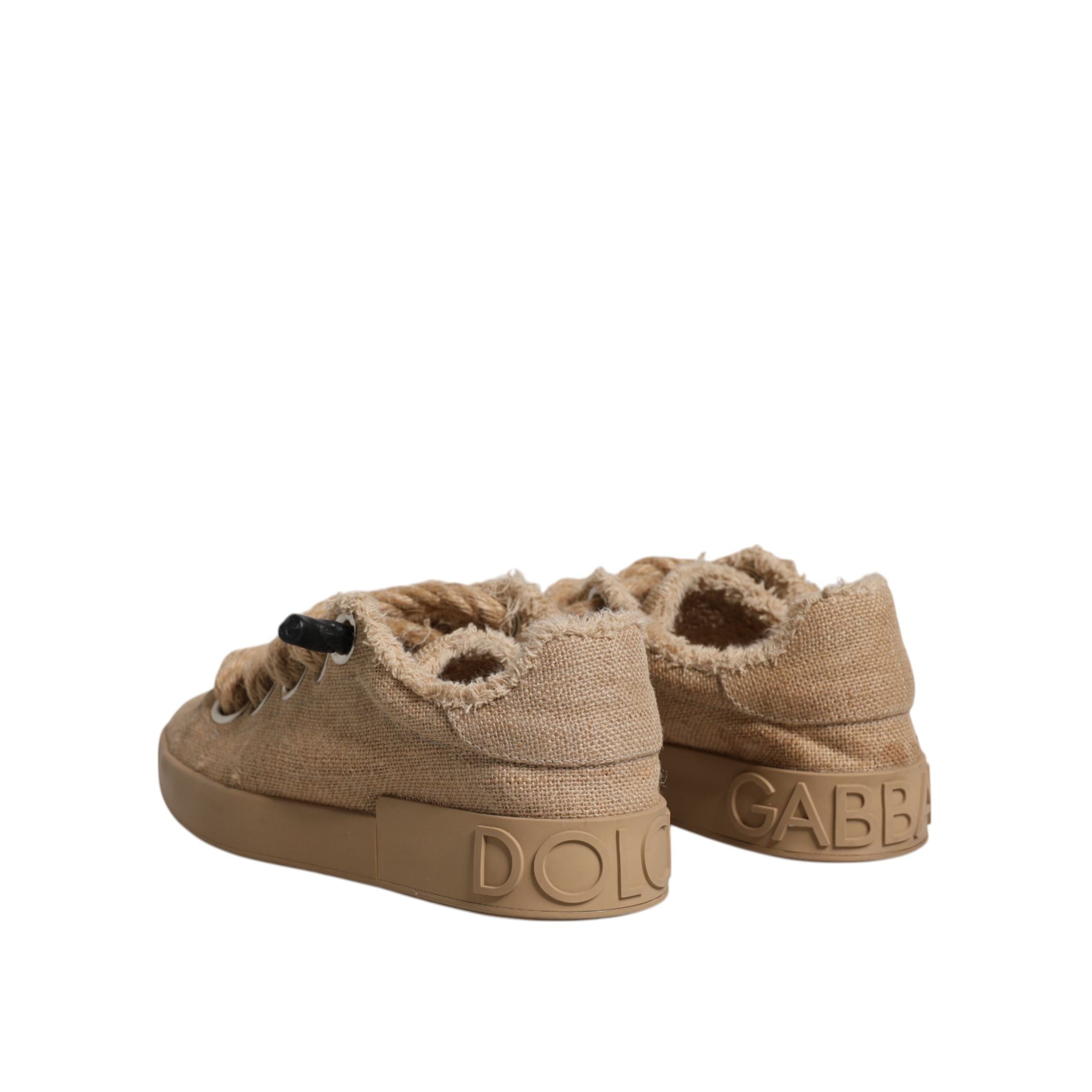 Tenisi joși Dolce & Gabbana maro, din iută