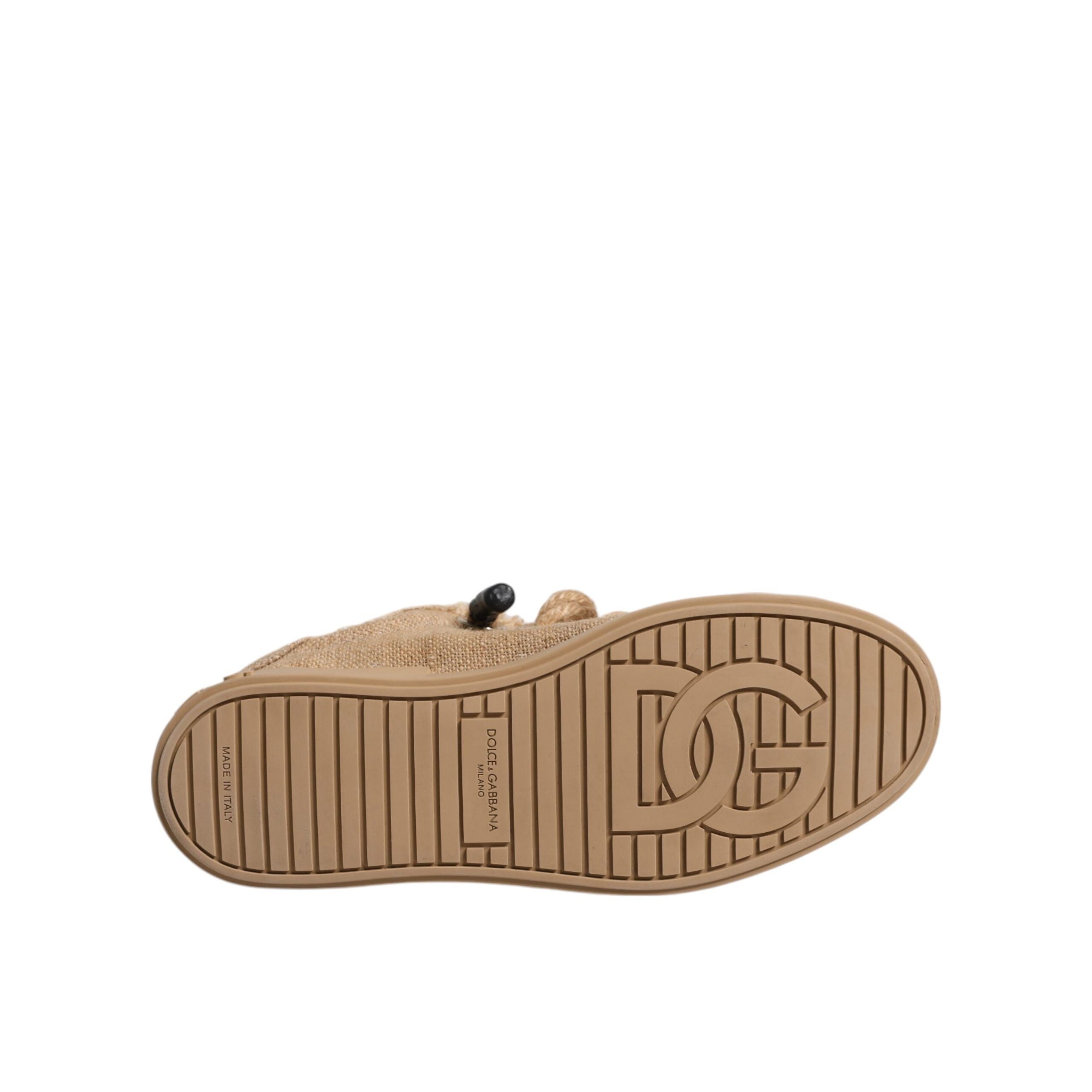 Tenisi joși Dolce & Gabbana maro, din iută