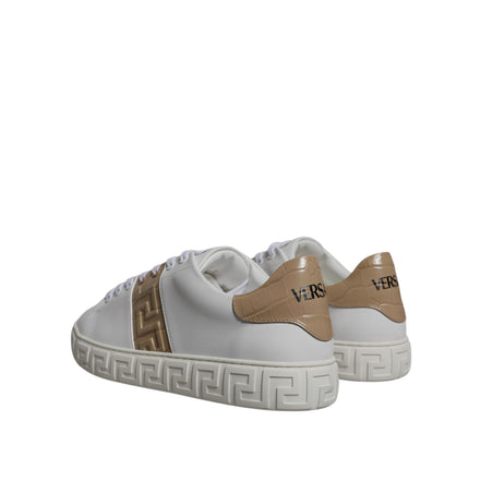 Sneakers joase Versace albe maro cu imprimeu Greca din TPU