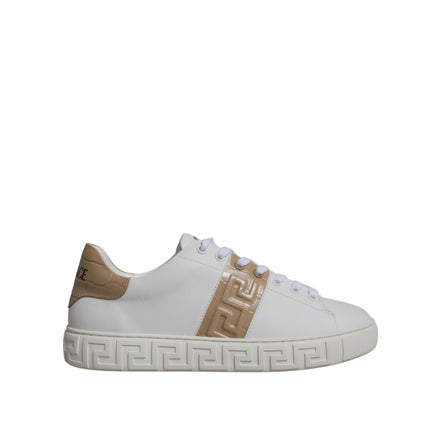 Sneakers joase Versace albe maro cu imprimeu Greca din TPU