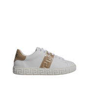 Sneakers joase Versace albe maro cu imprimeu Greca din TPU