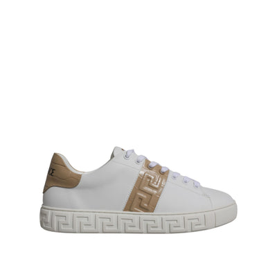 Sneakers joase Versace albe maro cu imprimeu Greca din TPU