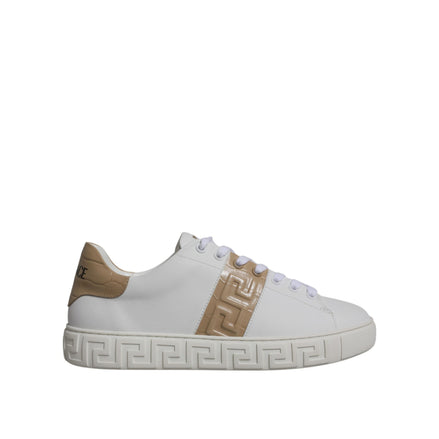 Sneakers joase Versace albe maro cu imprimeu Greca din TPU