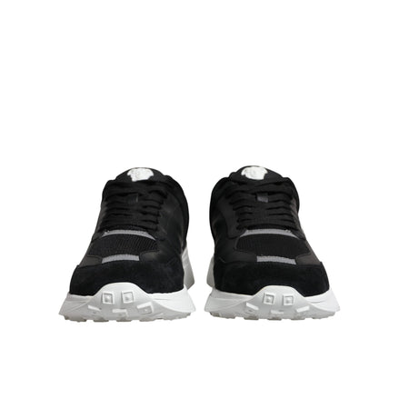 Versace Black Medusa Quad Canvas Low Top Sneakers