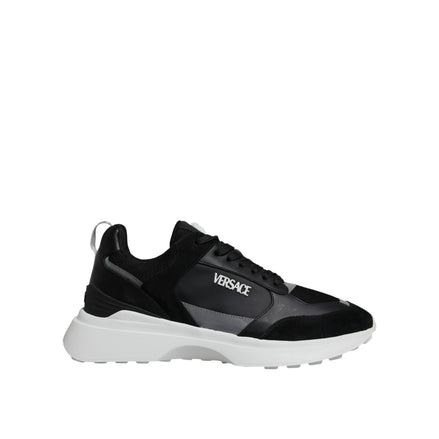 Versace Black Medusa Quad Canvas Low Top Sneakers