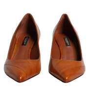 Dolce & Gabbana Brown Leather Kitten Heel Pumps