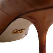 Dolce & Gabbana Brown Leather Kitten Heel Pumps