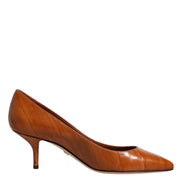 Dolce & Gabbana Brown Leather Kitten Heel Pumps