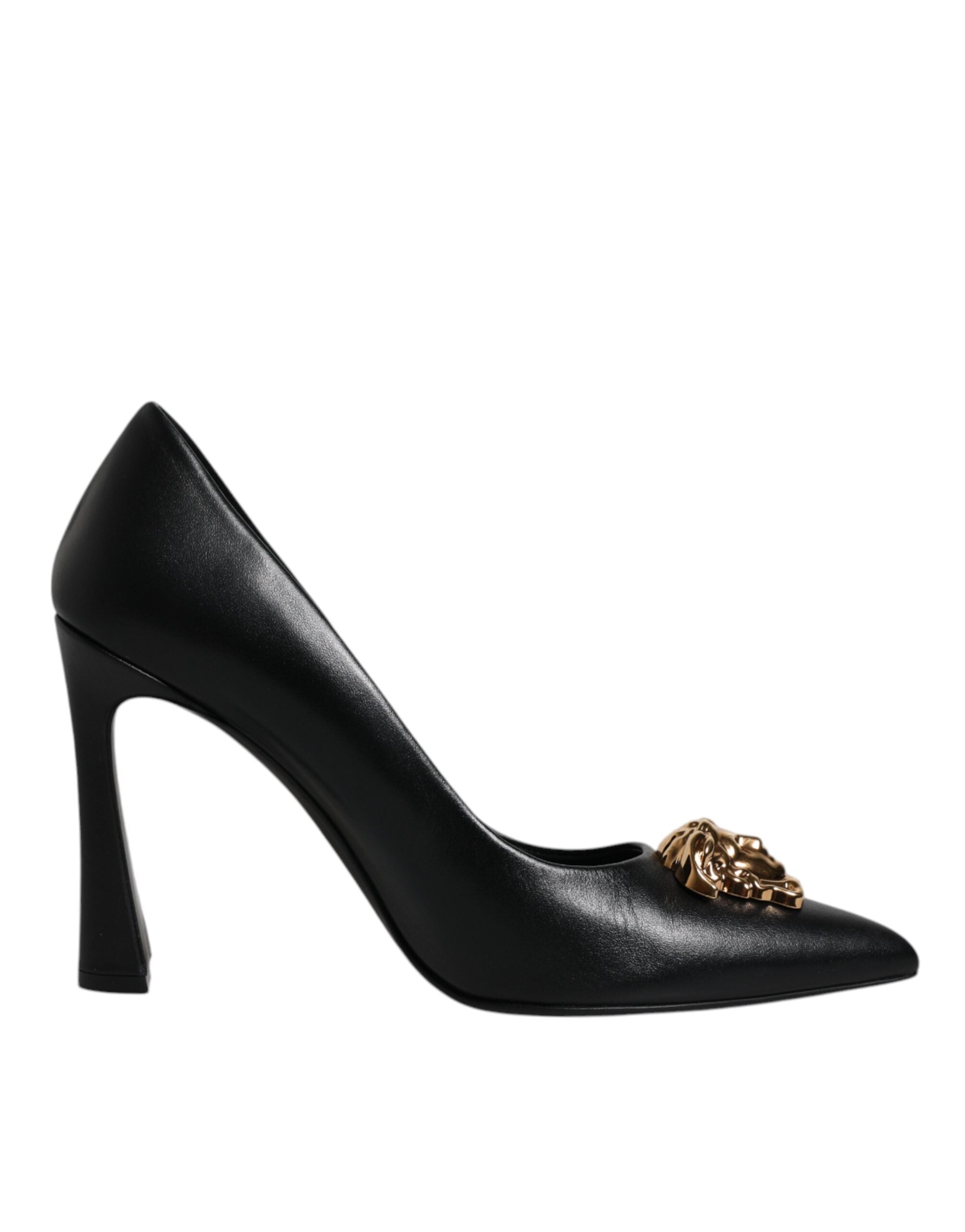 Versace Black Leather High Heel Pumps
