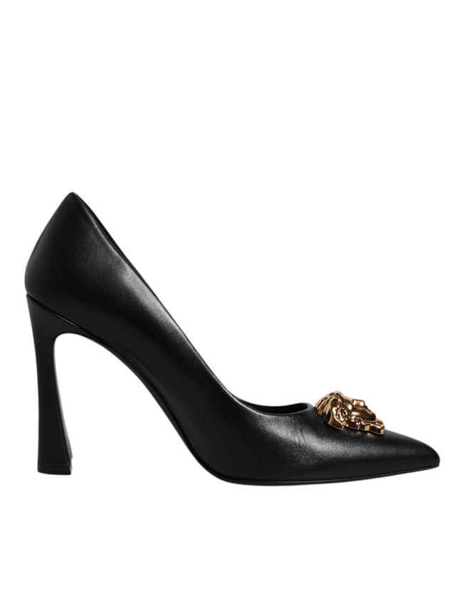 Versace Black Leather High Heel Pumps
