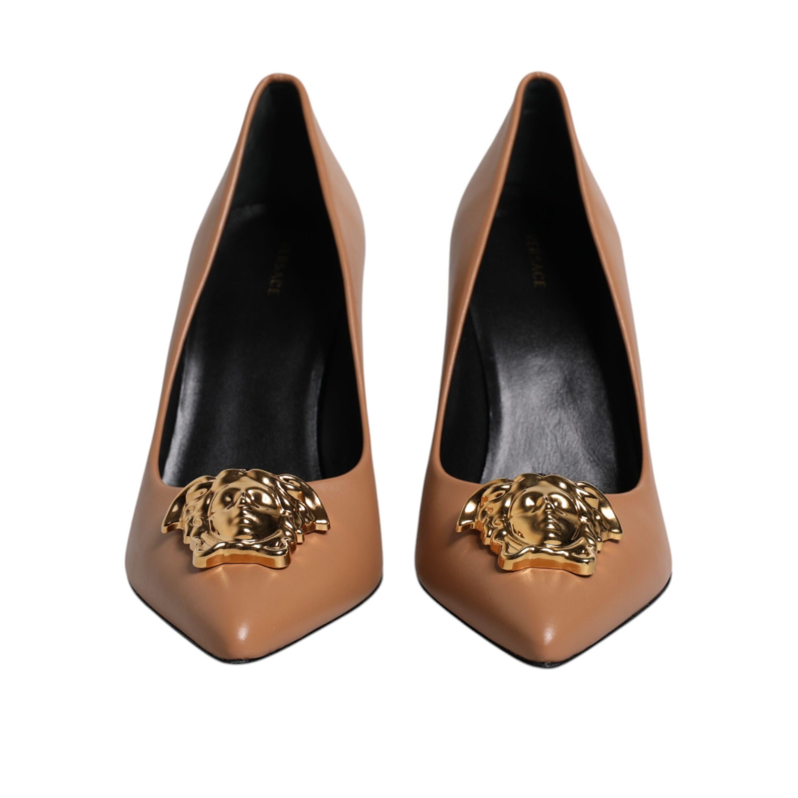 Versace Brown Leather High Heel Pumps