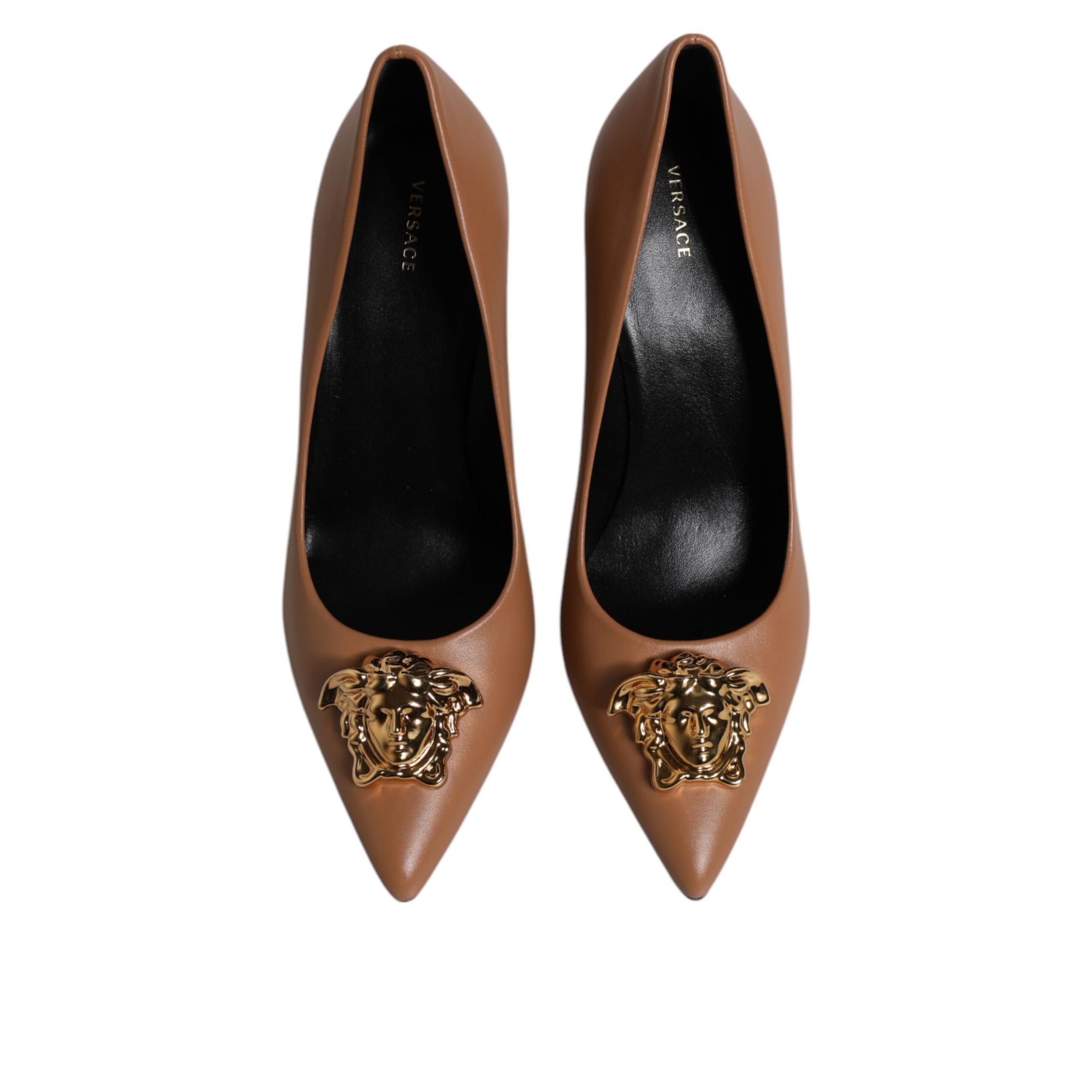 Versace Brown Leather High Heel Pumps