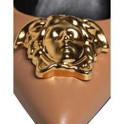 Versace Brown Leather High Heel Pumps